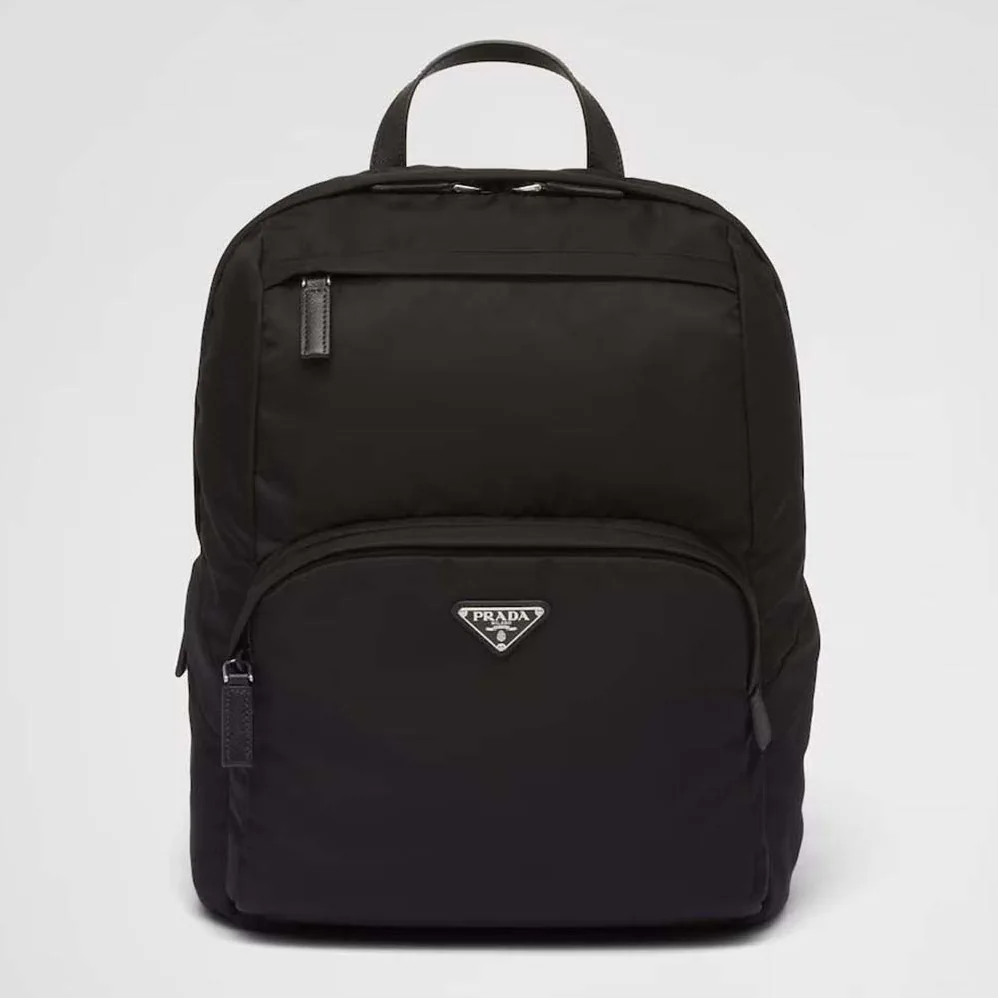 Prada Re-Nylon and Saffiano Leather Backpack for Men in Black Prada Re-Nylon and Saffiano Leather Backpack for Men in Black