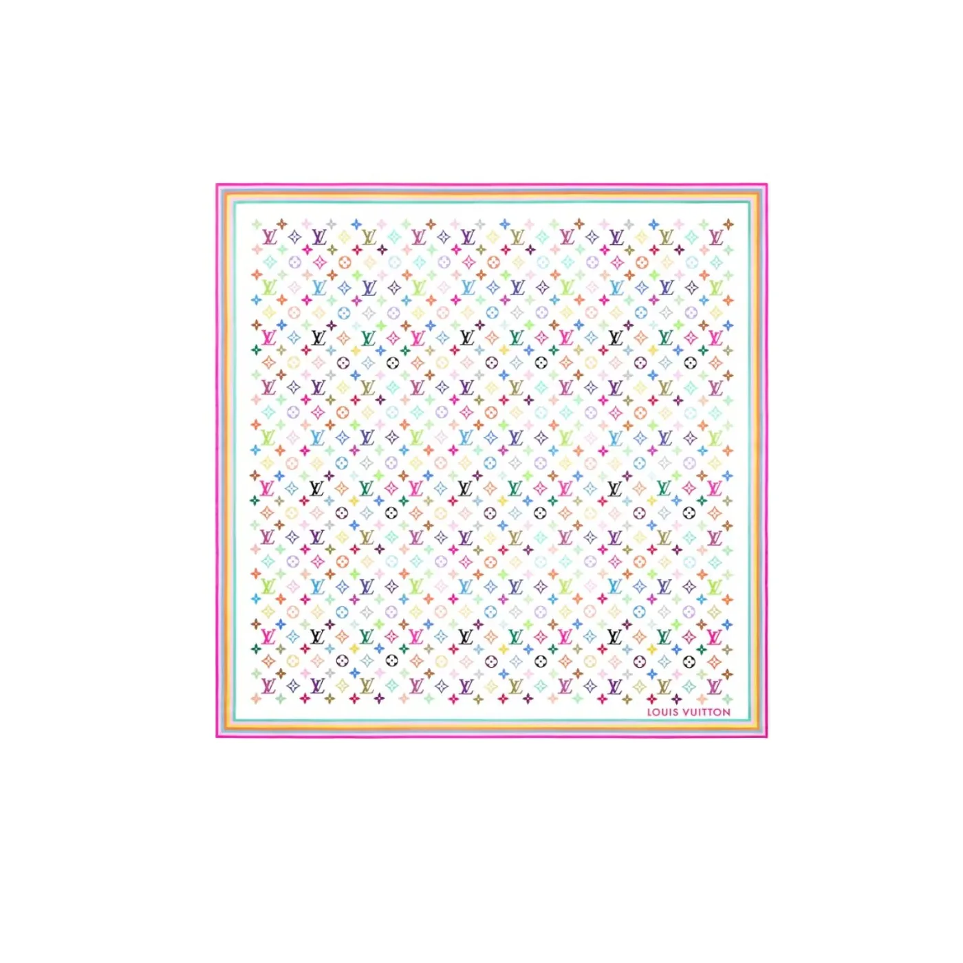 Louis Vuitton LV x TM Monogram Multicolor Square 90 Blanc