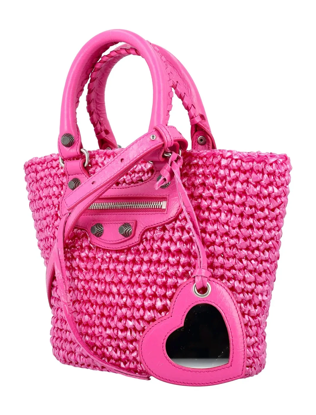 Balenciaga Le Cagole Small Panier Tote Bag Pink 11 Inches/ Balenciaga Le Cagole Small Panier Tote Bag Pink 11 Inches/
