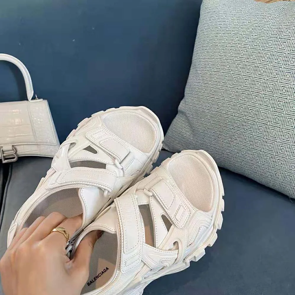 Balenciaga Track Sandal in White Neoprene and Rubber for Women Balenciaga Track Sandal in White Neoprene and Rubber for Women
