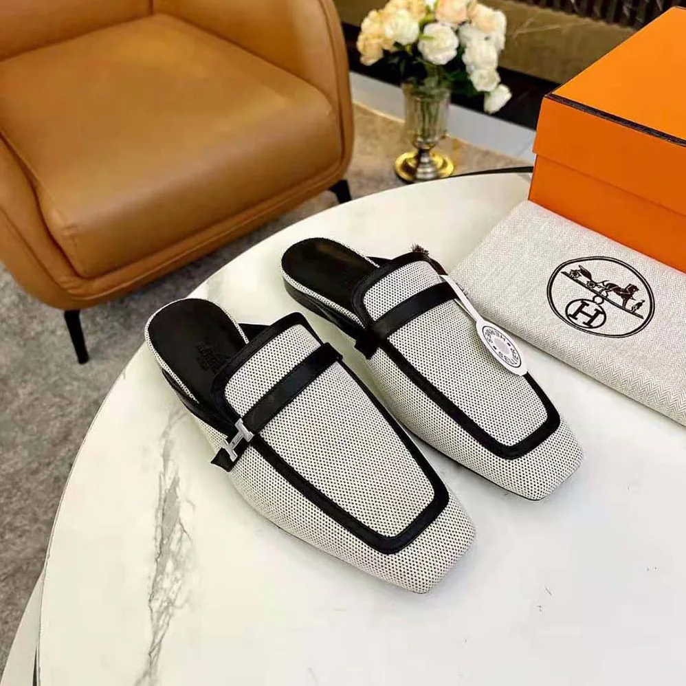 Hermes in H Canvas and Calfskin for Women in Black Hermes in H Canvas and Calfskin for Women in Black