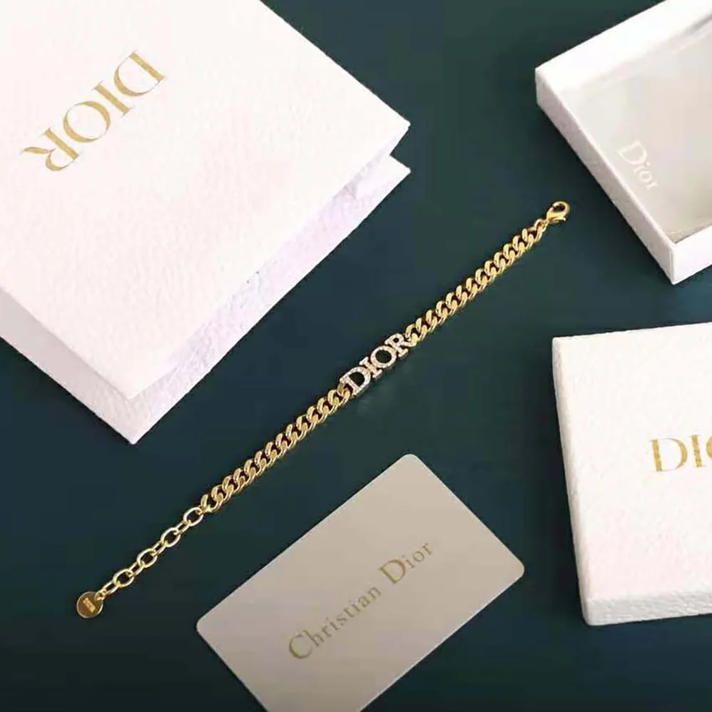 Dior Dio(r)evolution Bracelet Gold-Finish Metal and White Crystals for Women
