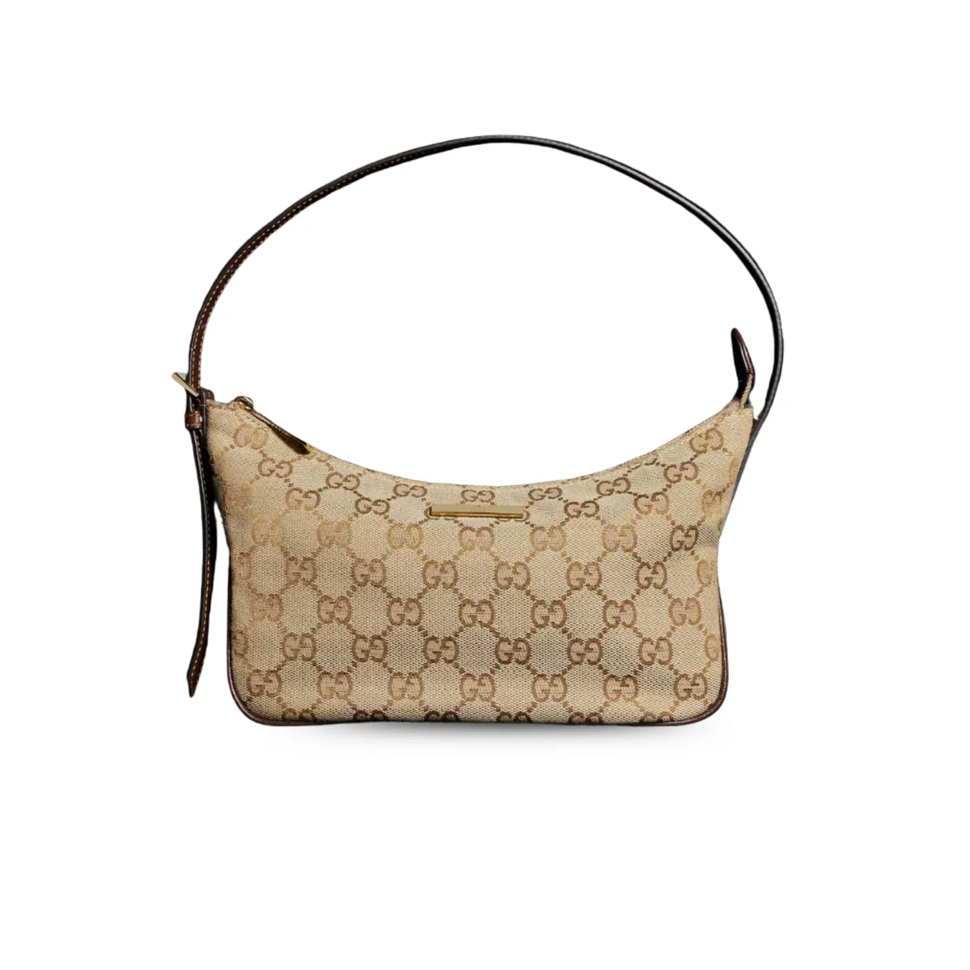 Gucci Lady Lunetta Small Shoulder Bag / Sand/ Dark Brown Gold Hardware