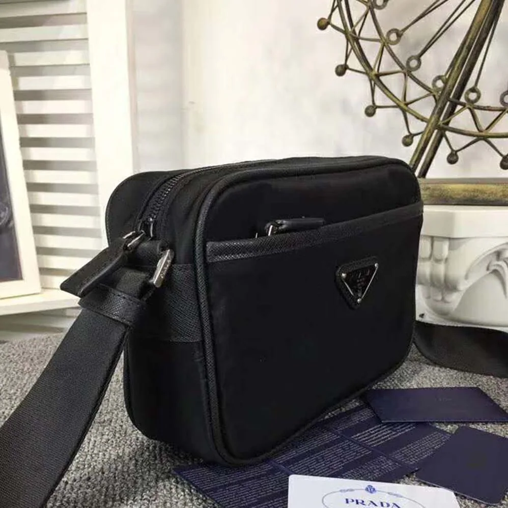 Prada Nylon Shoulder Bag for Men in Black Prada Nylon Shoulder Bag for Men in Black