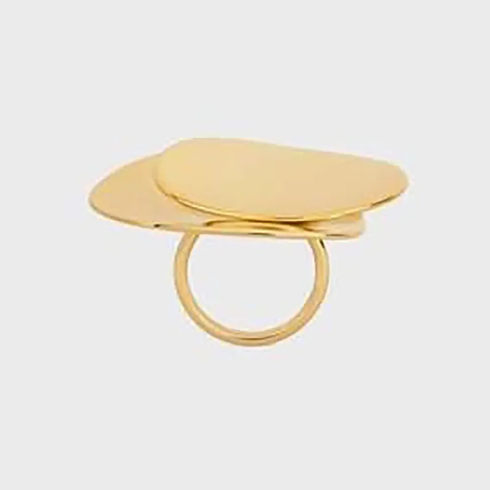 Celine Petale Ring in Brass with Gold Finish for Women