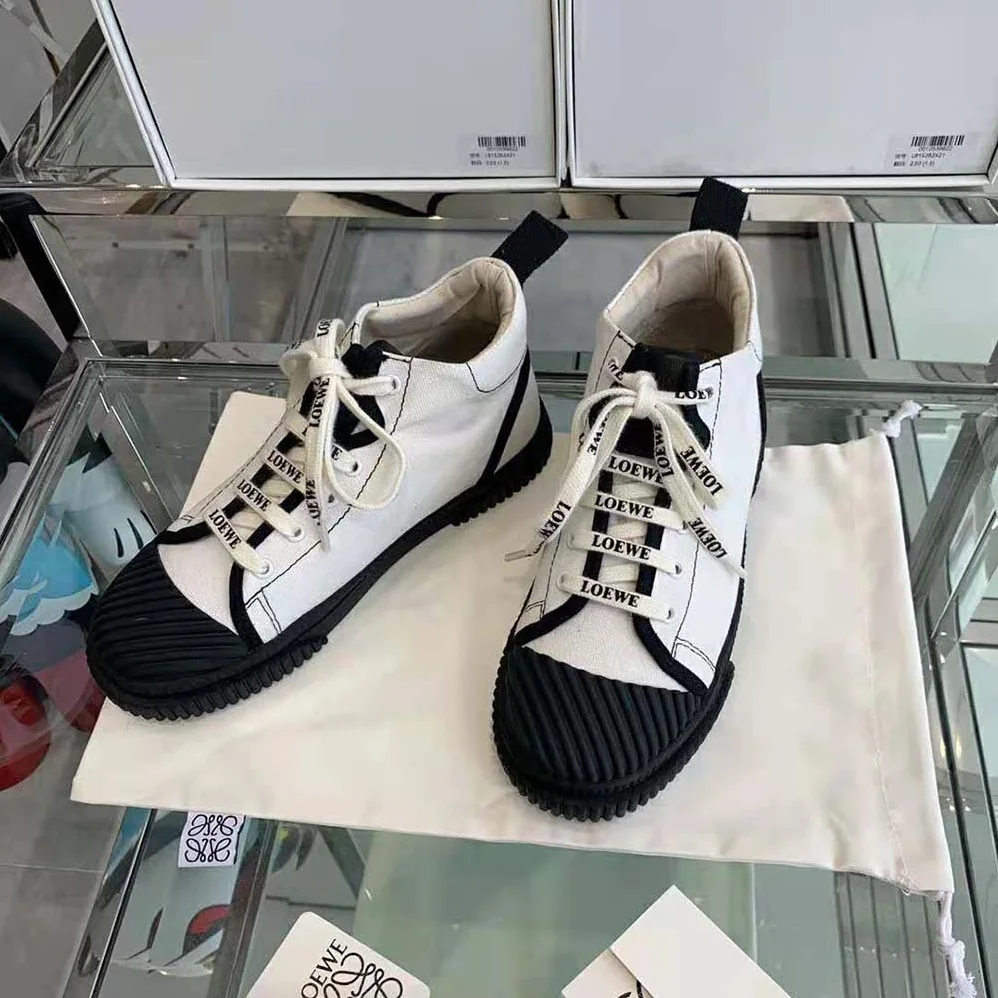 Loewe High Top Sneaker in Canvas for Women in White