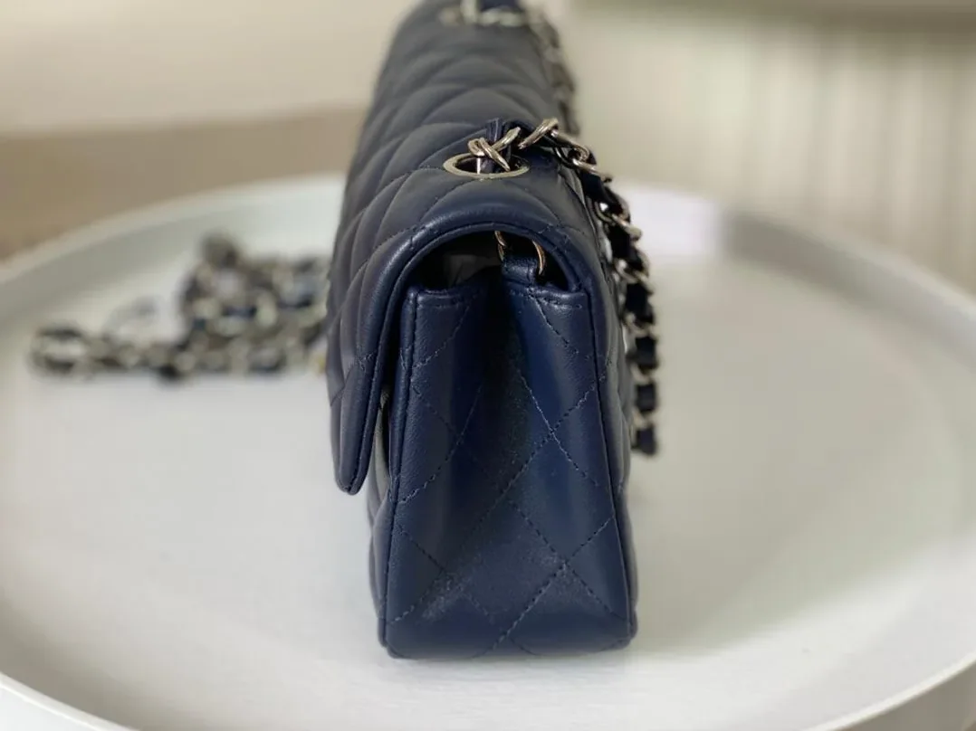 Chanel Classic Handbag Navy Blue