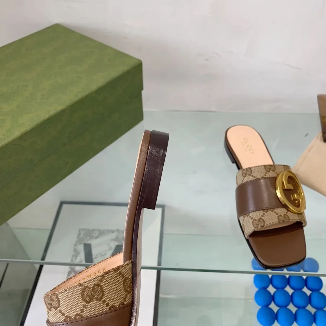 Gucci Blondie Matelasse Canvas Slide Sandal Red