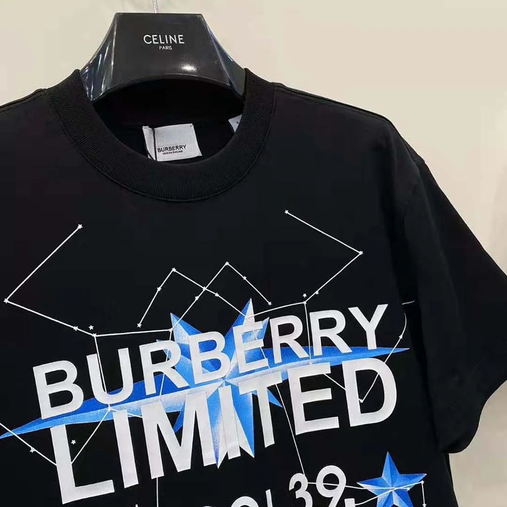 Burberry Constellations Print Oversized T-shirt for Women in Black