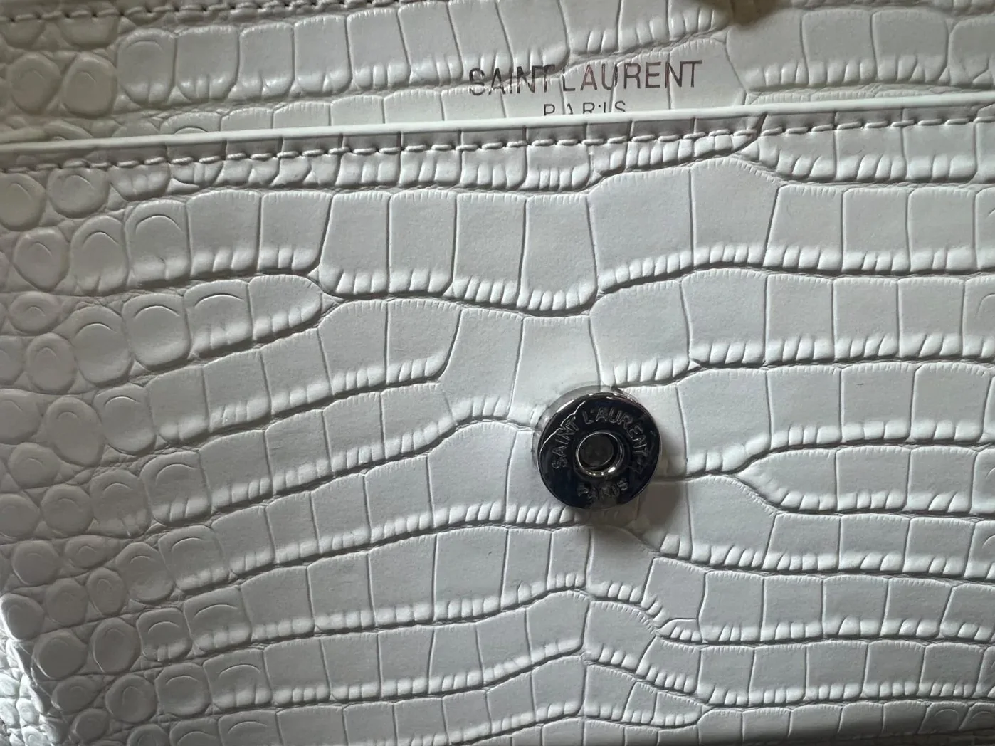 Saint Laurent Sunset Chain Bag White With Silver Hardware in YSL Saint Laurent Sunset Chain Bag White With Silver Hardware in YSL