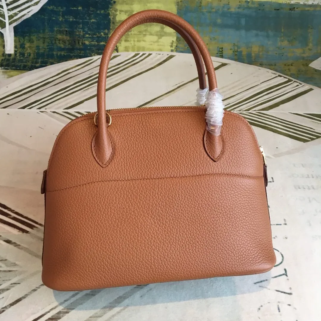 Hermes Bolide Bag Brown Silver Toned Hardware /