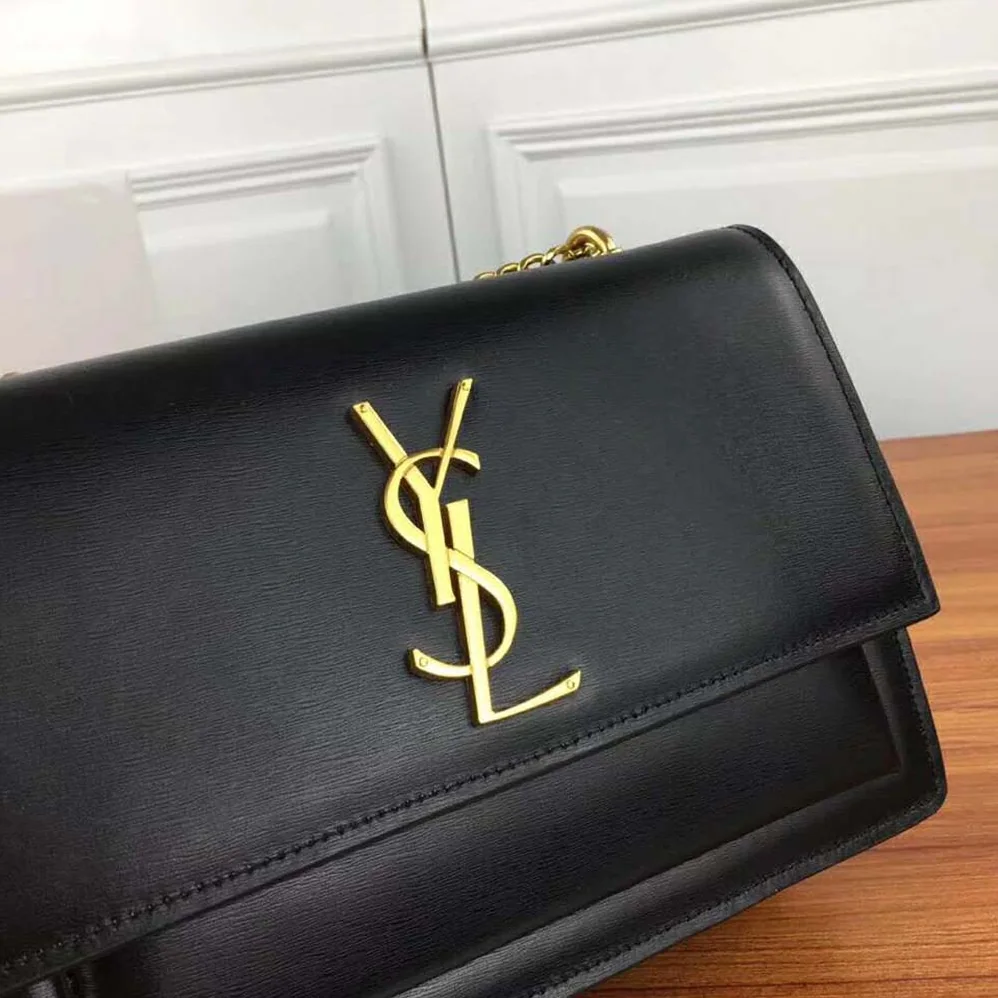 Saint Laurent YSL Sunset Medium in Smooth Leather for Women in Black Saint Laurent YSL Sunset Medium in Smooth Leather for Women in Black
