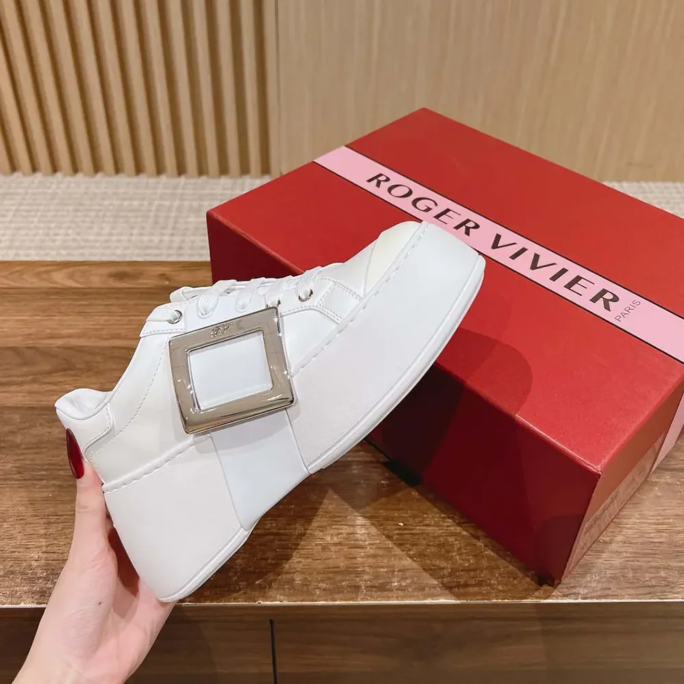 Roger Vivier Viv' Skate Sneakers In Leather White for Women Roger Vivier Viv' Skate Sneakers In Leather White for Women