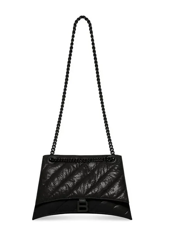 Balenciaga Crush Medium Chain Bag Quilted In Black / Balenciaga Crush Medium Chain Bag Quilted In Black /