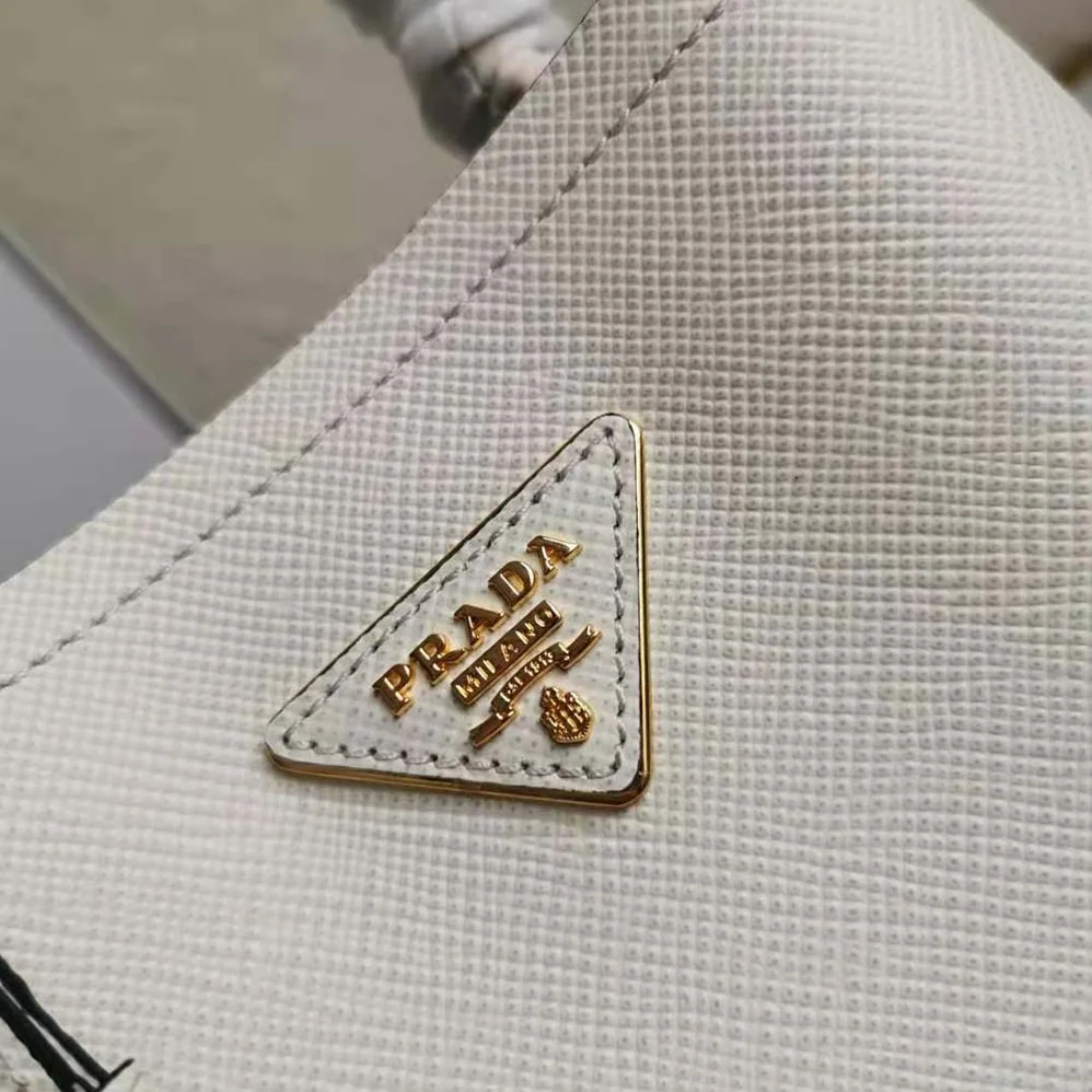 Prada Small Saffiano Leather Prada Panier Bag for Women in White Prada Small Saffiano Leather Prada Panier Bag for Women in White