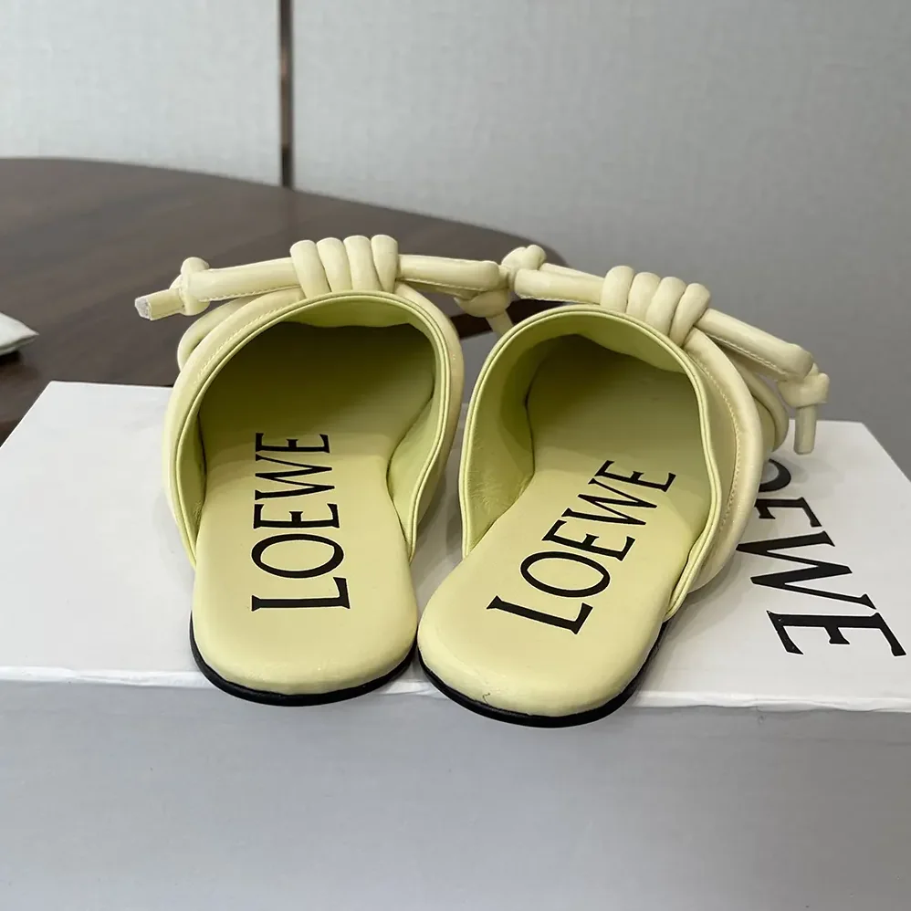 Loewe Flamenco Knot Mule in Lambskin for Women in Yellow Loewe Flamenco Knot Mule in Lambskin for Women in Yellow