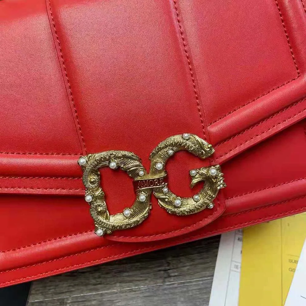 Dolce Gabbana D&G Amore Bag in Calfskin Leather for Women in Red Dolce Gabbana D&G Amore Bag in Calfskin Leather for Women in Red