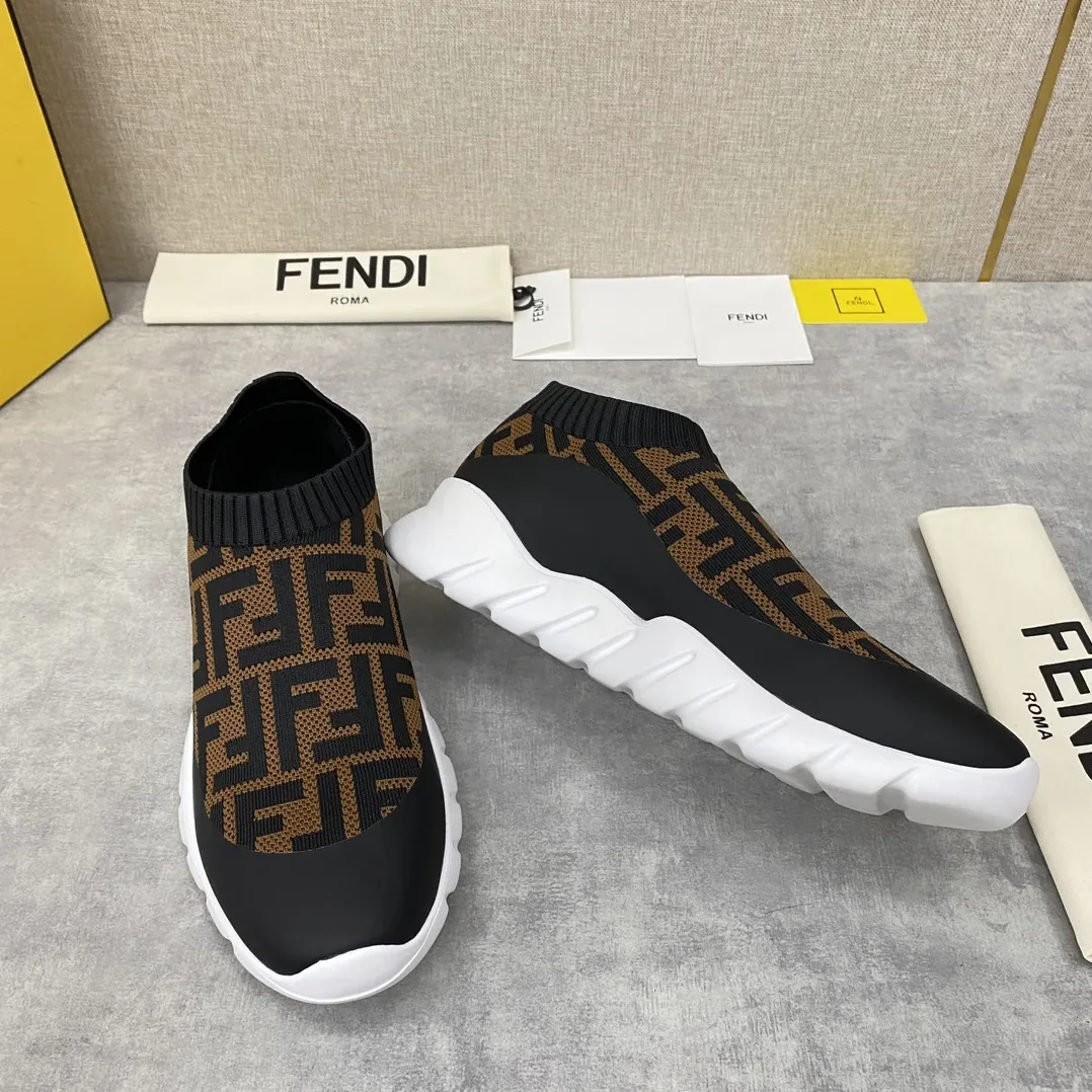 Fendi FD Slip-On Sneakers Brown 7E1254A7MNF17ML