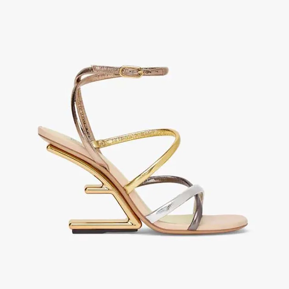 Fendi First Silver Nappa Leather High for Women in Heeled Sandals Fendi First Silver Nappa Leather High for Women in Heeled Sandals