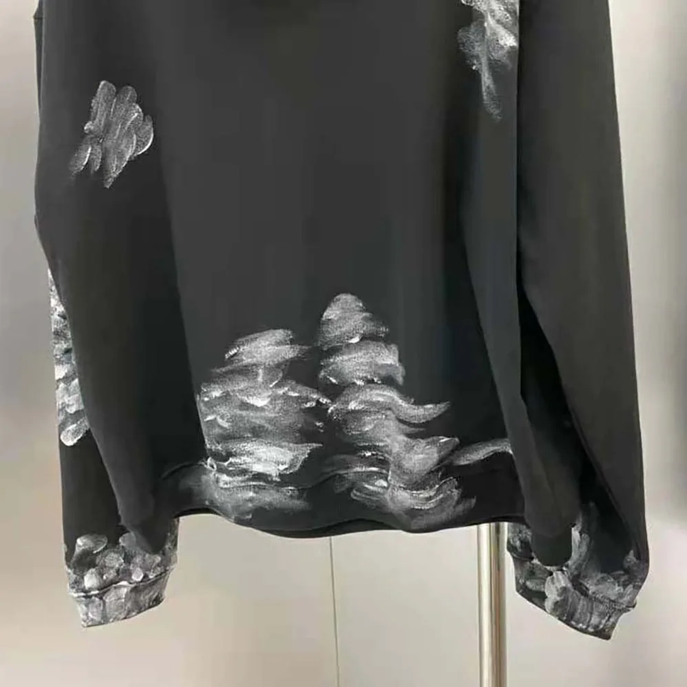 Balenciaga Painter Fitted Hoodie in Black for Women in White Medium Fleece