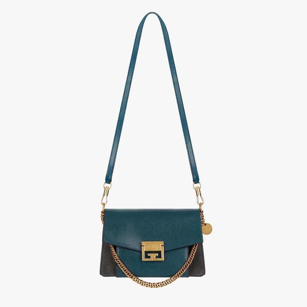 Givenchy Small Gv3 Bag in Leather and Suede for Women in Navy