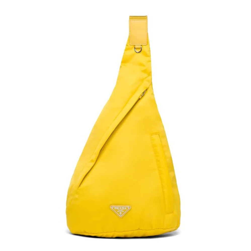 Prada Re-Nylon and Leather Backpack for Women in Yellow