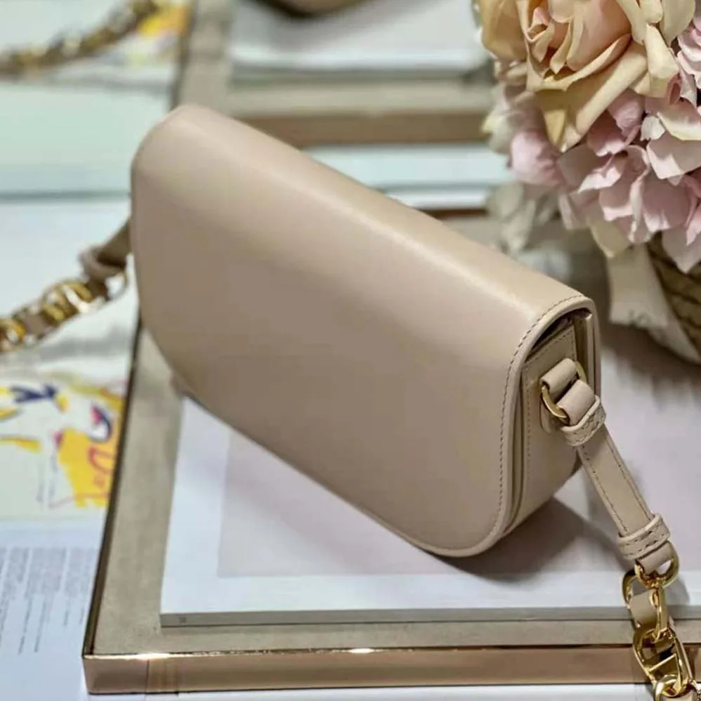 Dior CD Signature Bag with Strap Caramel Beige CD for Women in Embossed Box Calfskin Dior CD Signature Bag with Strap Caramel Beige CD for Women in Embossed Box Calfskin