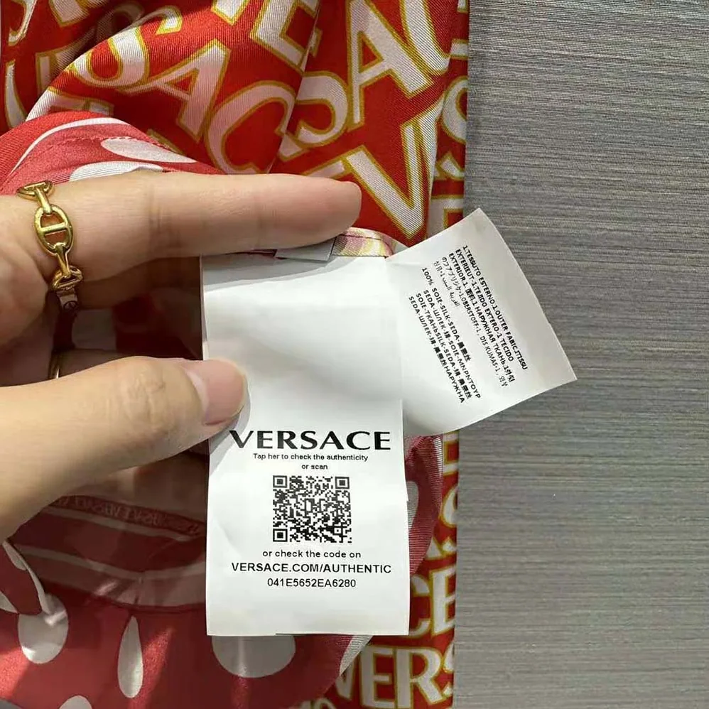 Versace Allover Silk Crop Shirt for Women