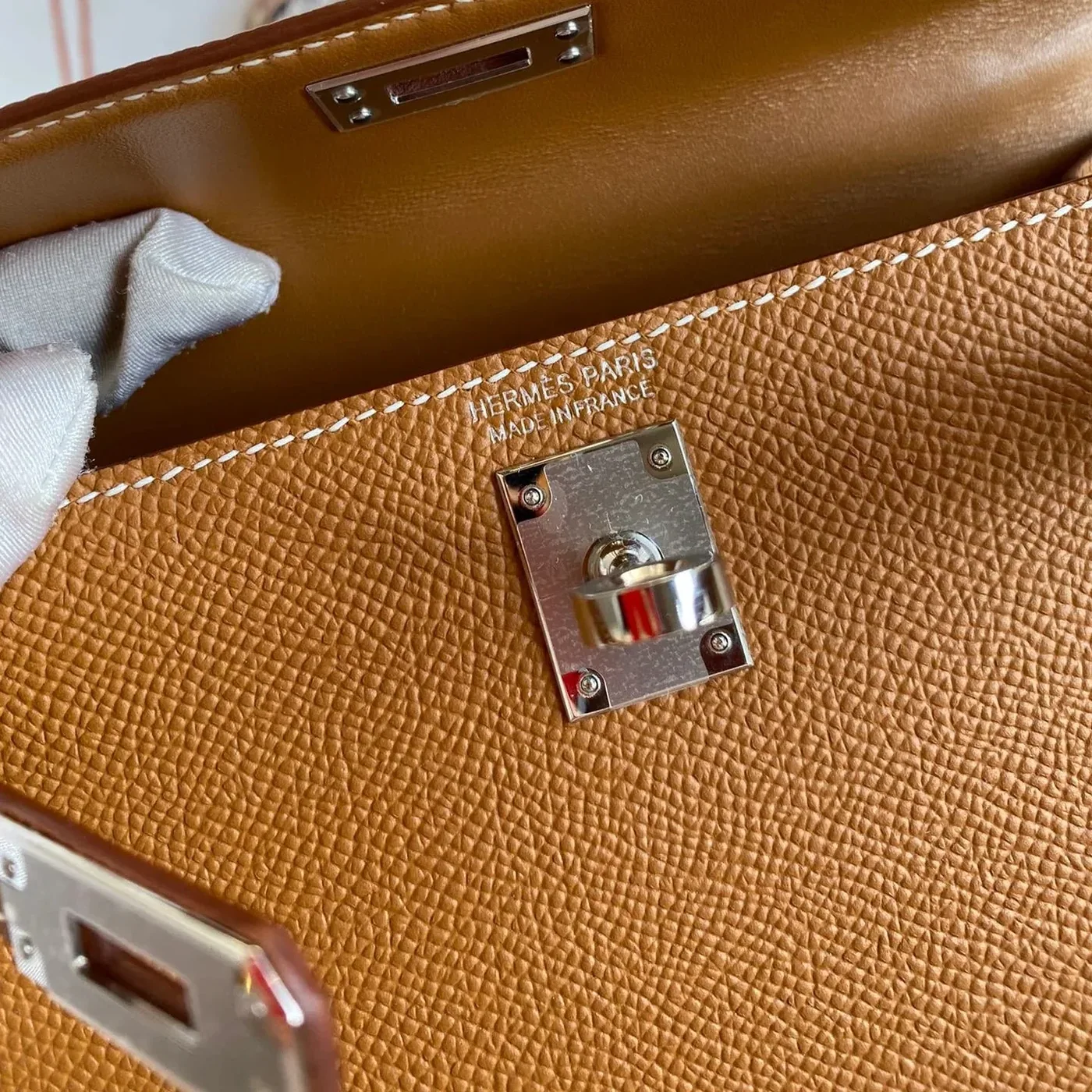 Hermes Kelly Mini Top Handle Bag in Brown Epsom Palladium Hardware