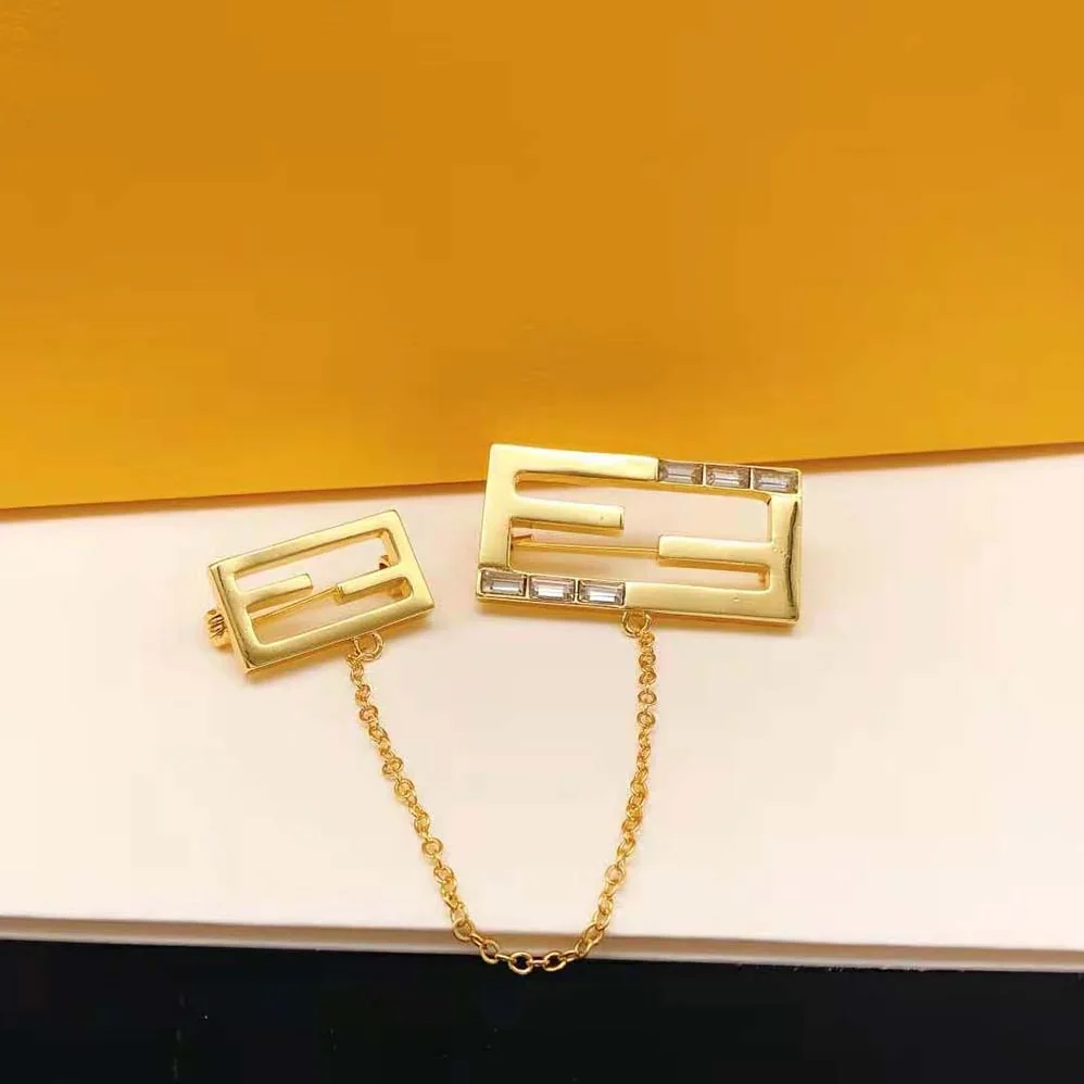 Fendi Baguette Brooch Gold Coloured for Women Fendi Baguette Brooch Gold Coloured for Women