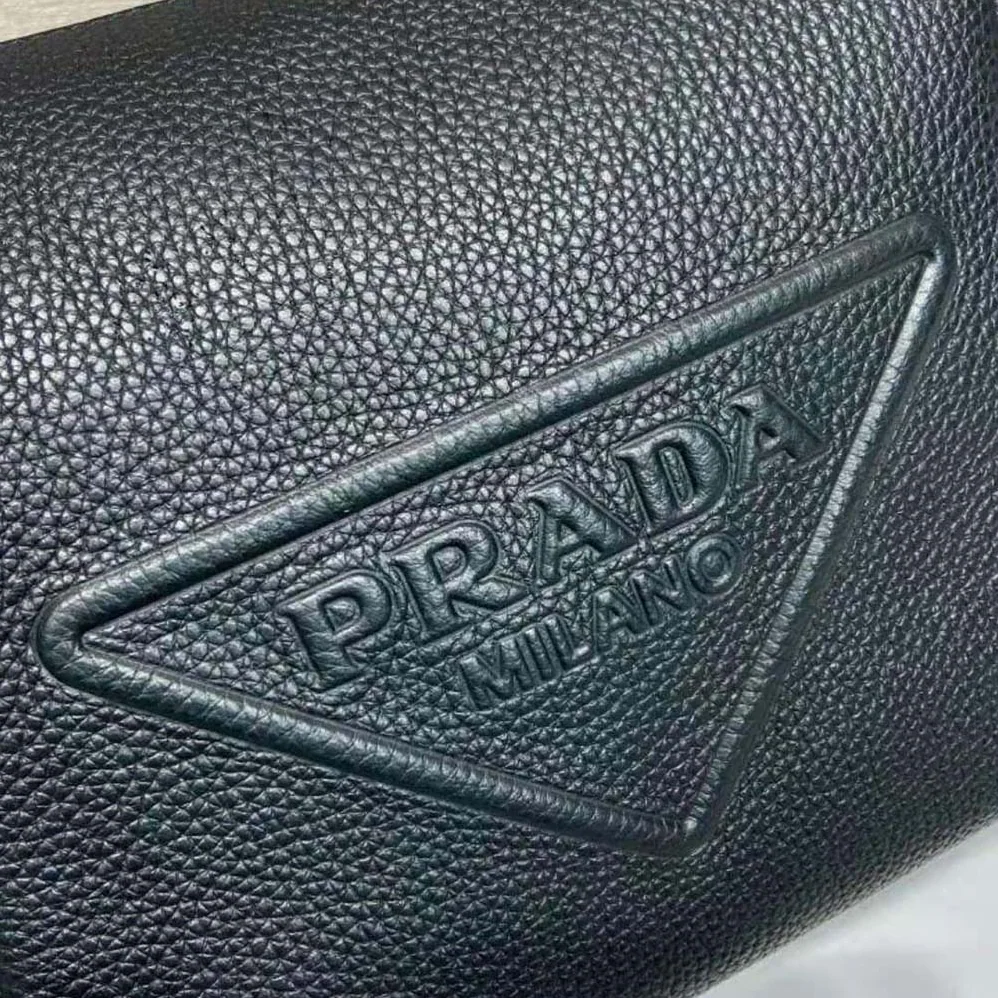 Prada Leather Bag with Shoulder Strap for Men in Black