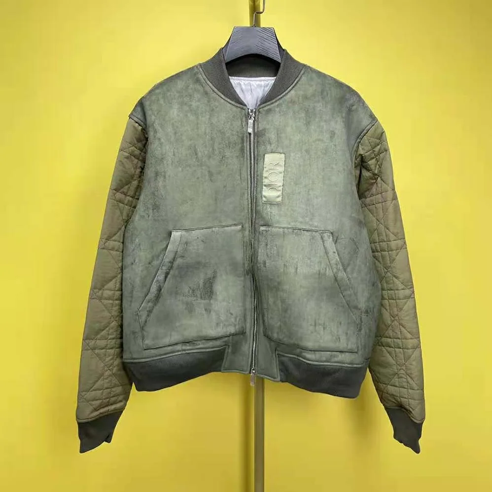 Dior Zipped Varsity Blouson Beige Calfskin for Men