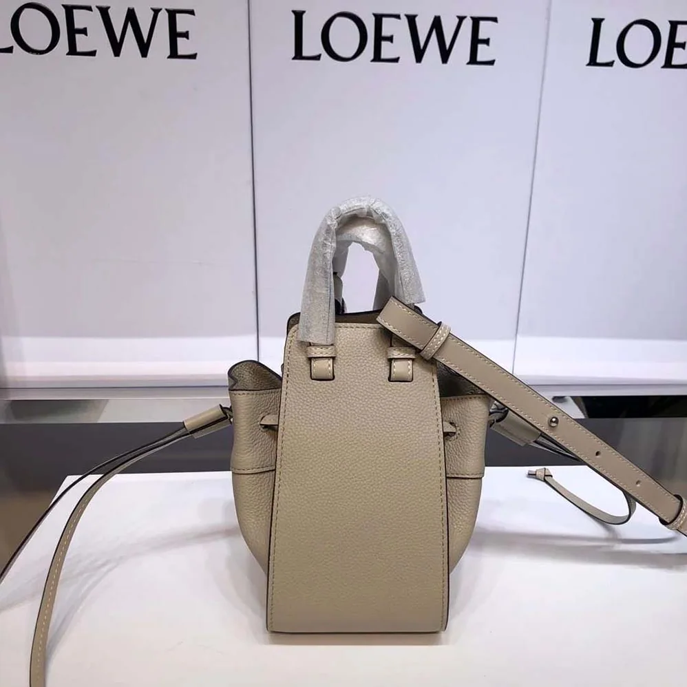 Loewe Hammock Drawstring Mini Bag for Women in Beige Loewe Hammock Drawstring Mini Bag for Women in Beige
