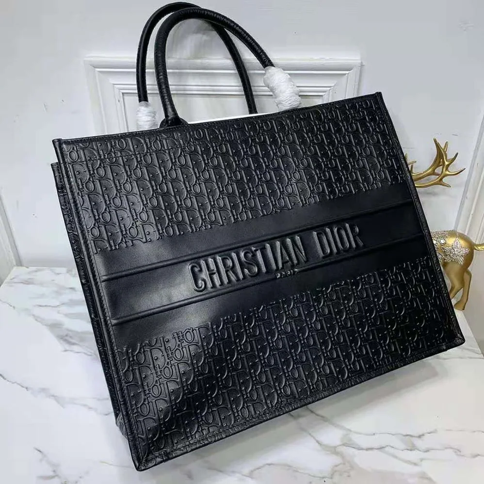 Dior Book Tote Black Dior Oblique Embossed Calfskin Dior Book Tote Black Dior Oblique Embossed Calfskin