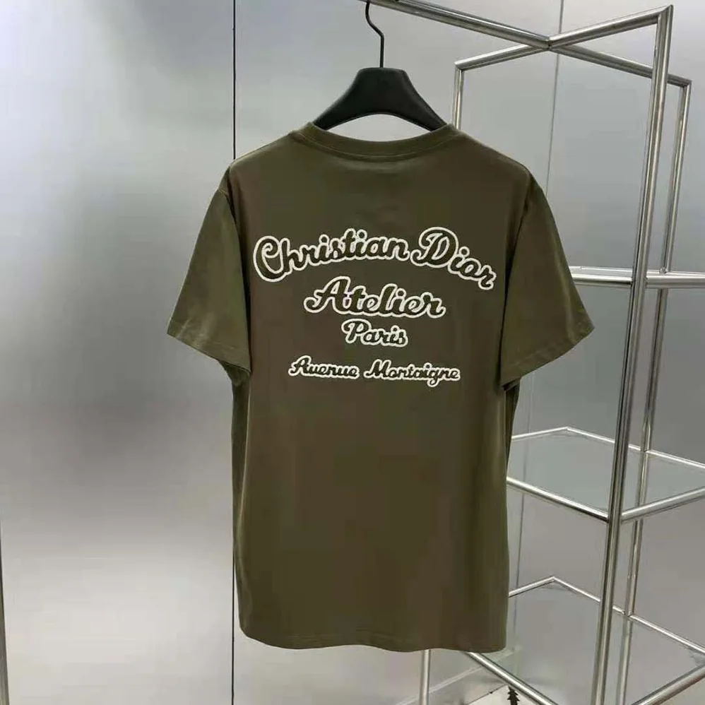 Dior Relaxed-fit Christian Dior Atelier T for Men in shirt Khaki Cotton Jersey