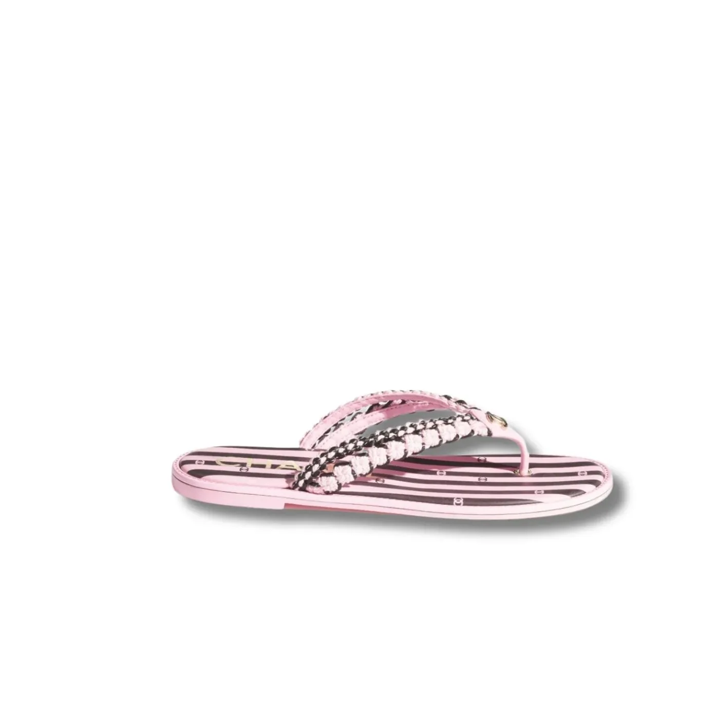 Chanel Flip in Flops Black And Pink