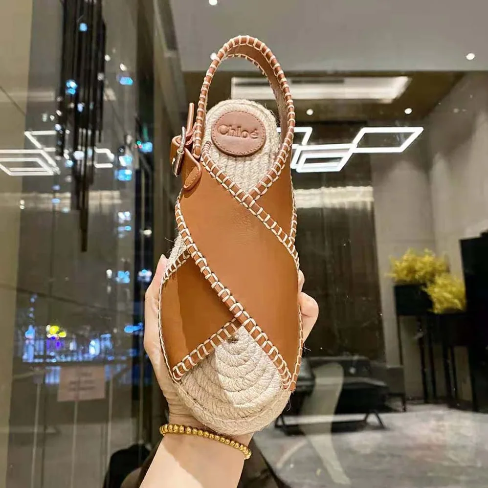 Chloe Lucinda Flat Espadrille for Women in Brown Chloe Lucinda Flat Espadrille for Women in Brown