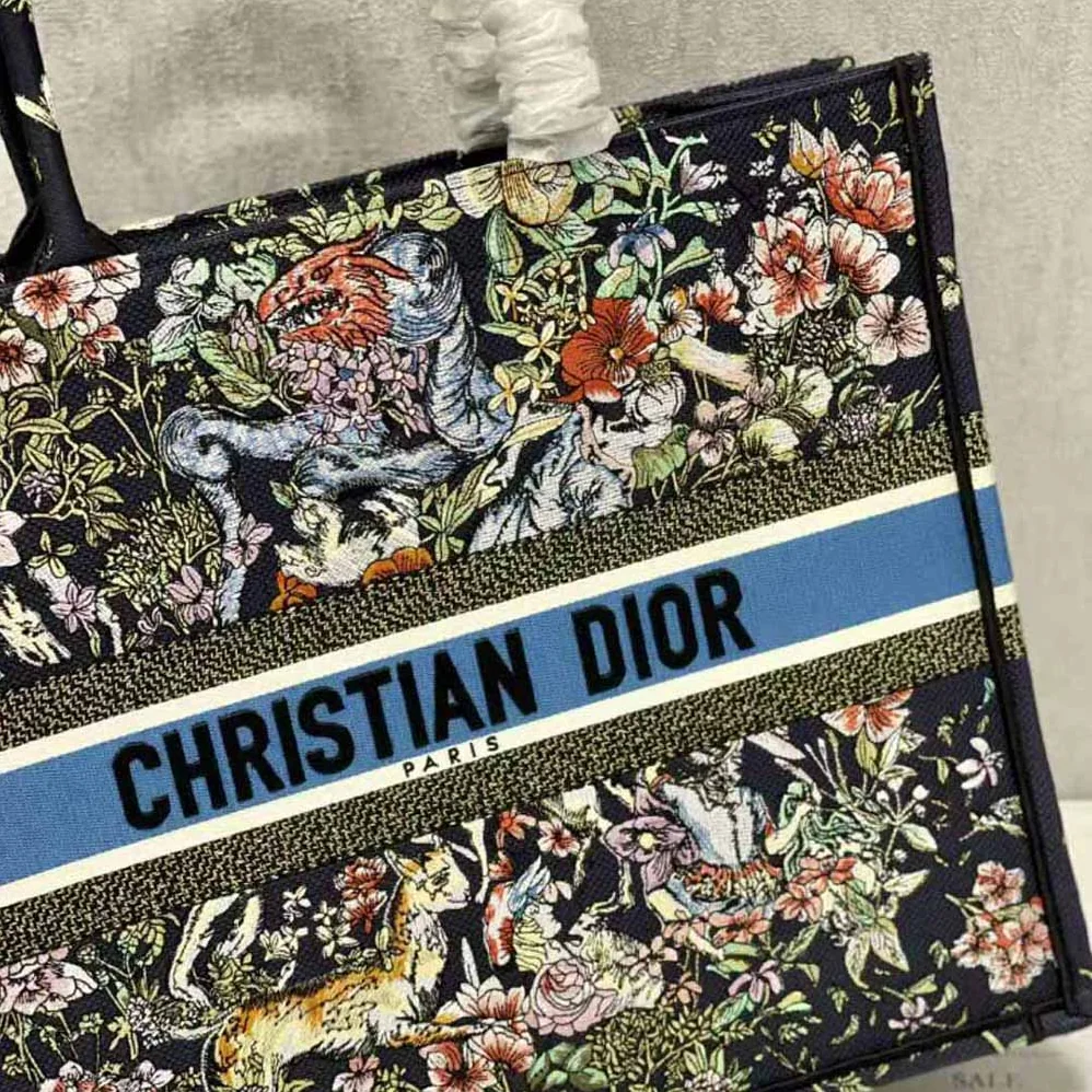 Dior Large Dior Book Tote Blue Multicolor D for Women in Constellation Embroidery