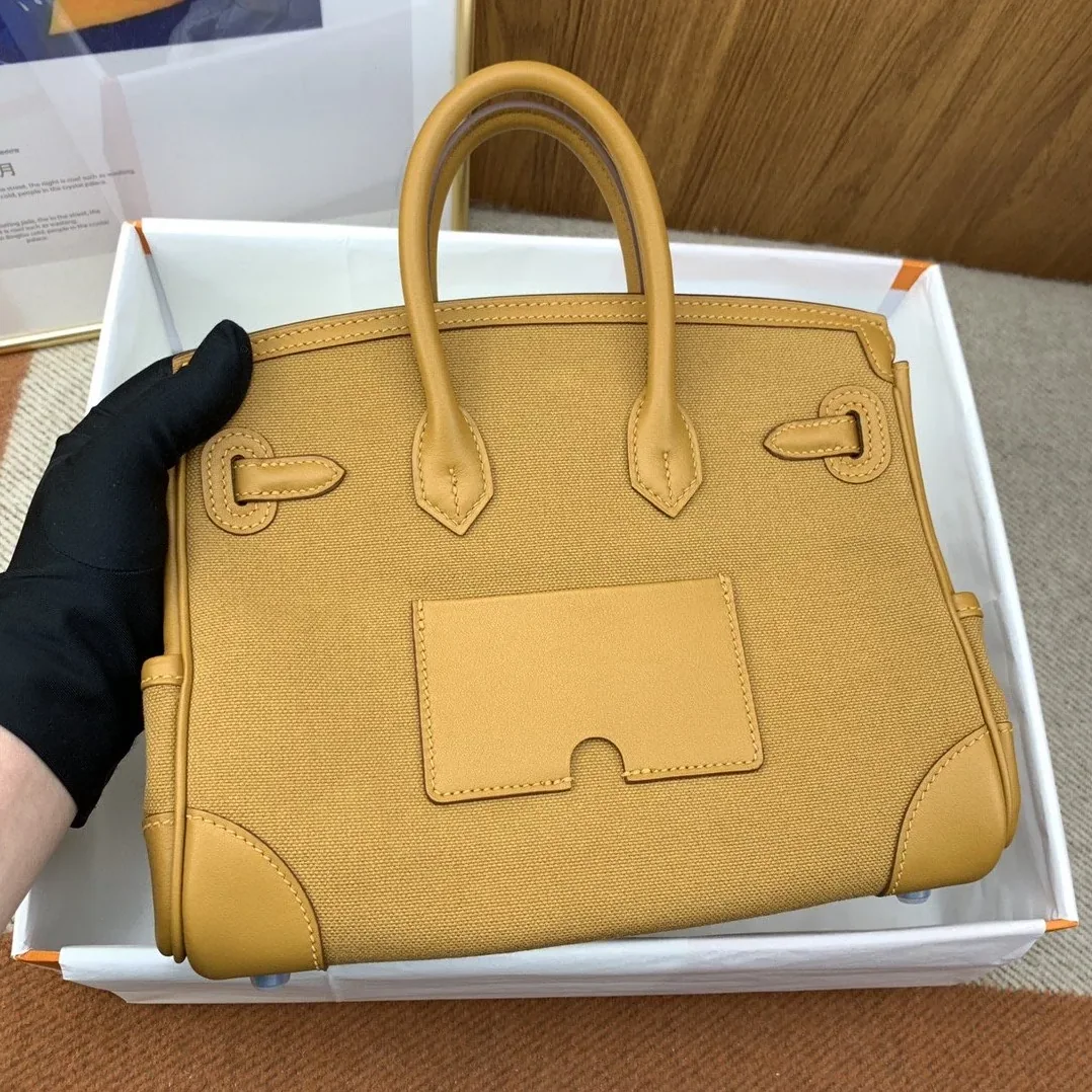Hermes Birkin Cargo 25 Top Handle Bag in Beige Silver Hardware Hermes Birkin Cargo 25 Top Handle Bag in Beige Silver Hardware
