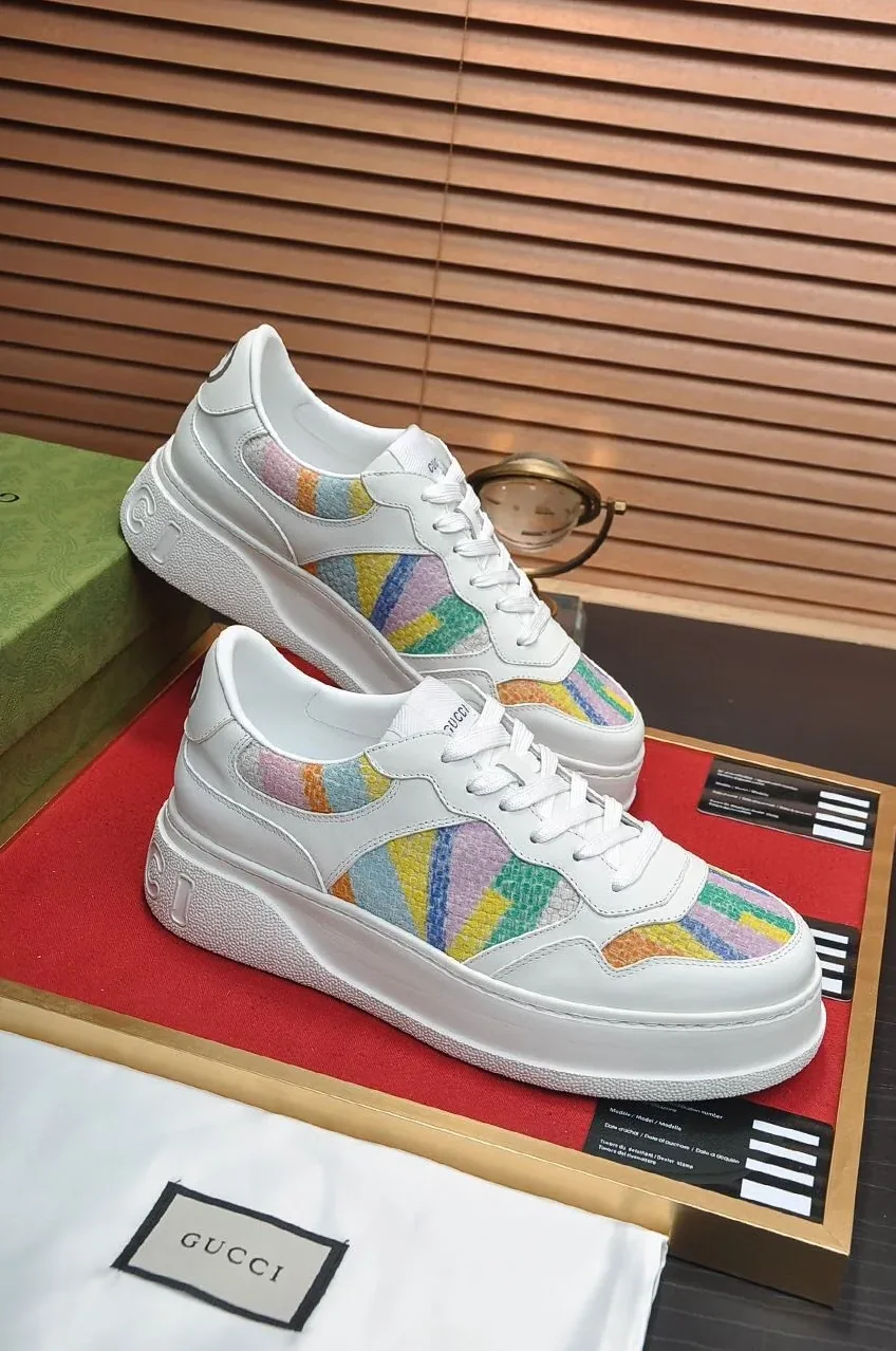 Gucci Sneaker With Pale Rainbow White for Men Gucci Sneaker With Pale Rainbow White for Men