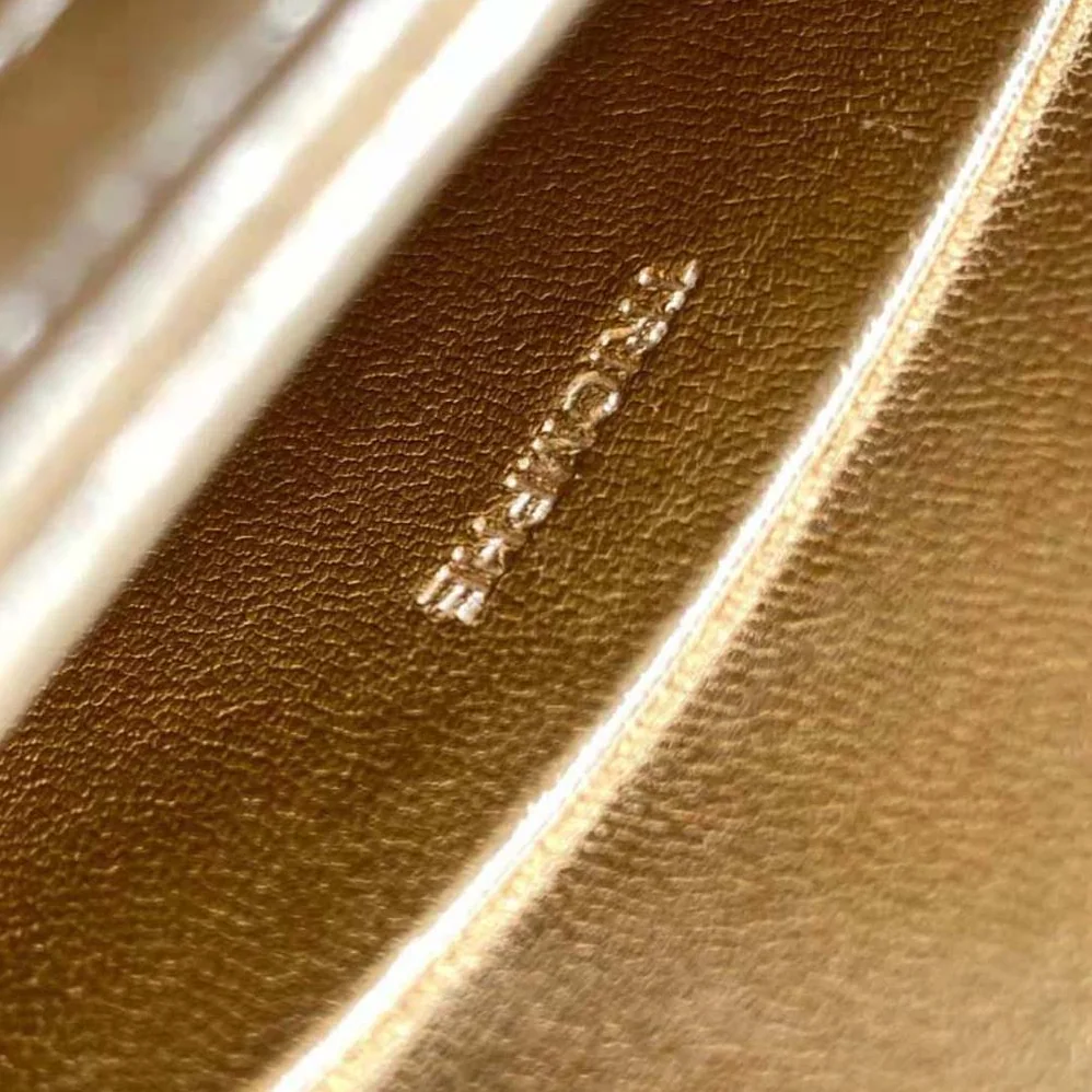 Celine Teen Triomphe Bag in Sequins and Calfskin for Women in Gold