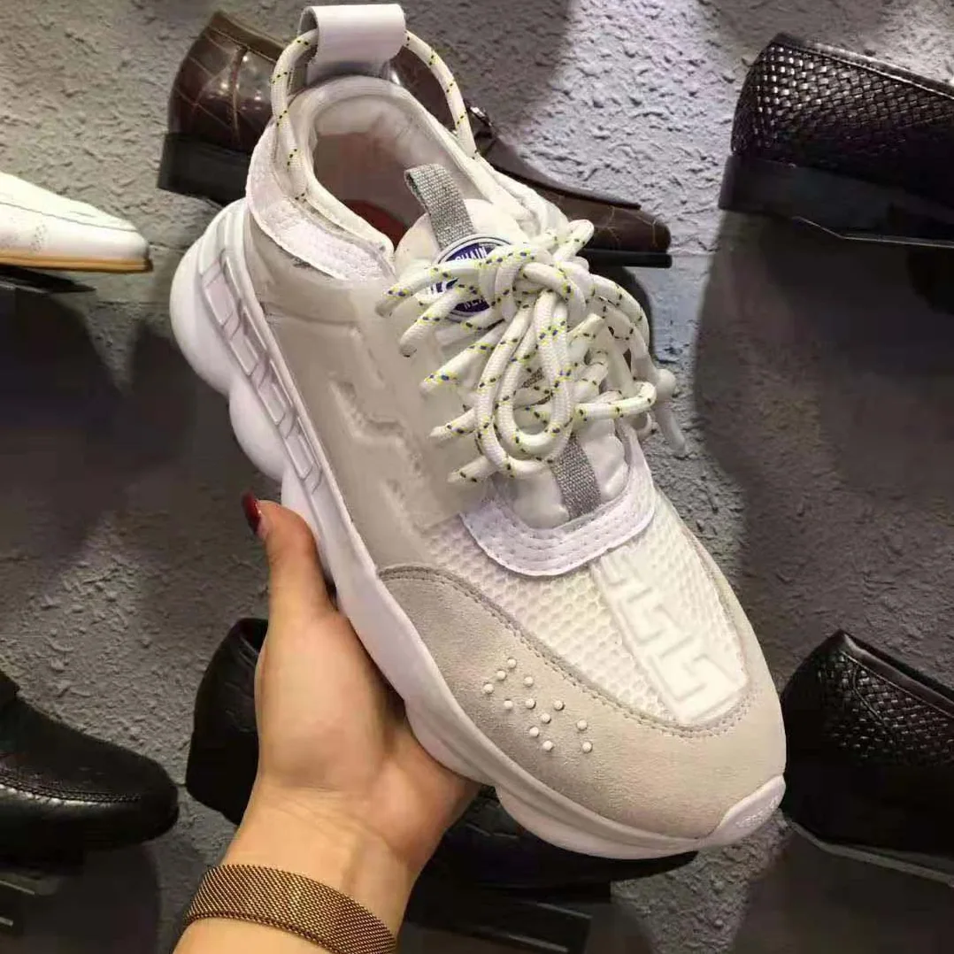 Versace Chain Reaction Sneakers for Men in White Versace Chain Reaction Sneakers for Men in White