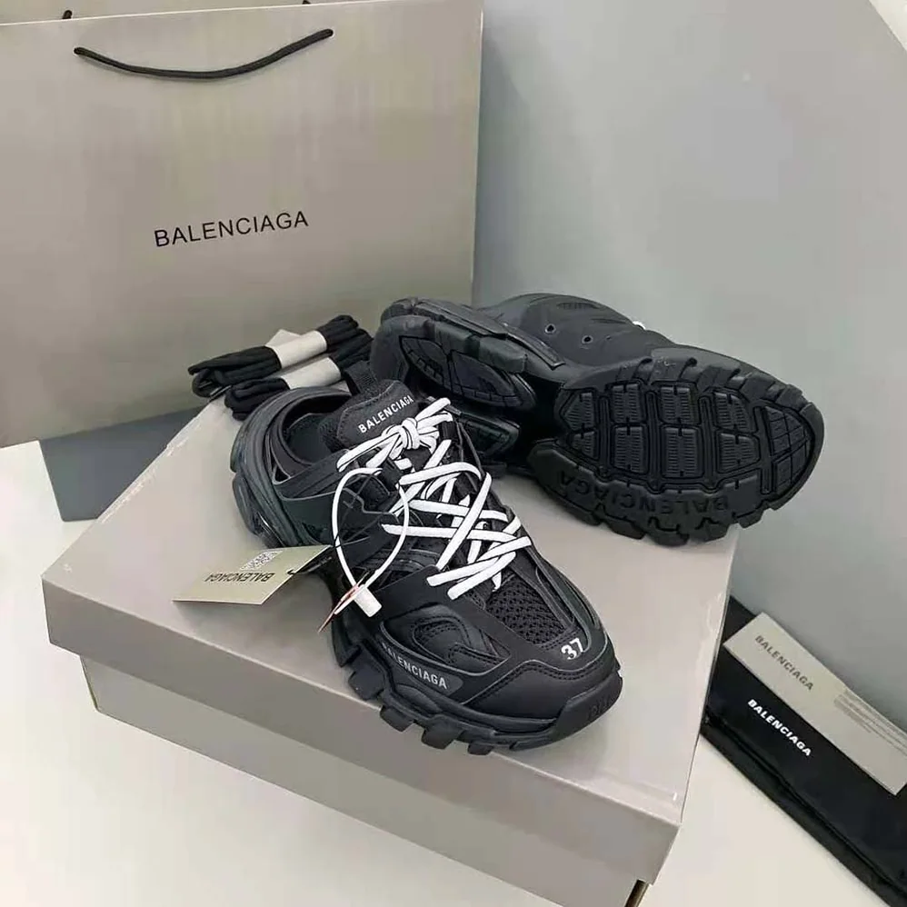 Balenciaga Track Mule in Black Mesh and Nylon for Women Balenciaga Track Mule in Black Mesh and Nylon for Women