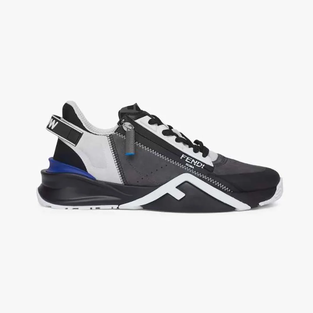 Fendi Flow Suede Low-Tops for Men in Navy
