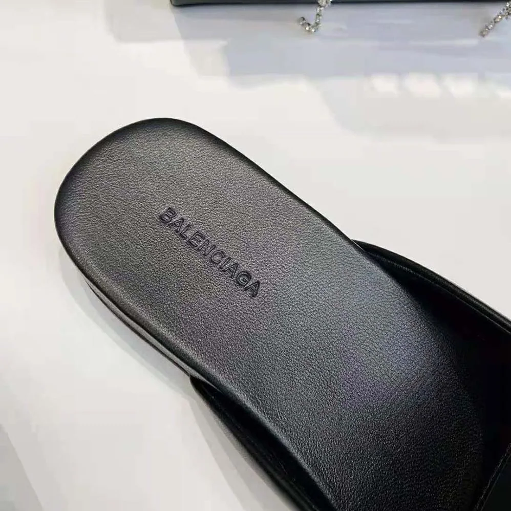 Balenciaga Cosy BB Slide in Black Smooth Calfskin Aged for Women in gold Hardware Balenciaga Cosy BB Slide in Black Smooth Calfskin Aged for Women in gold Hardware
