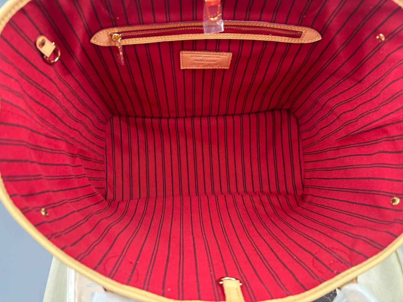 Louis Vuitton LV x TM Neverfull MM Tote Bag in Monogram Cherry Gold Hardware