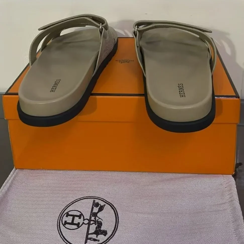 Hermes Chypre Sandal Dark Grey Hermes Chypre Sandal Dark Grey
