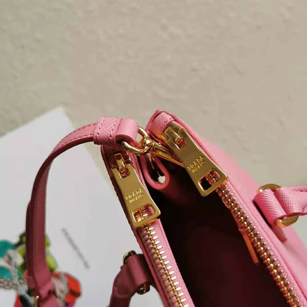 Prada Small Saffiano Leather Prada Galleria Bag for Women in Pink