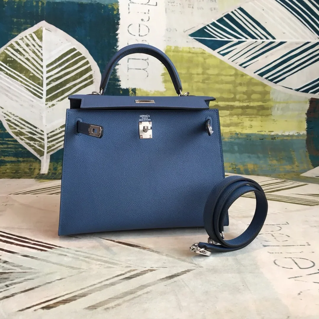Hermes Kelly Navy Silver Toned Hardware / Hermes Kelly Navy Silver Toned Hardware /