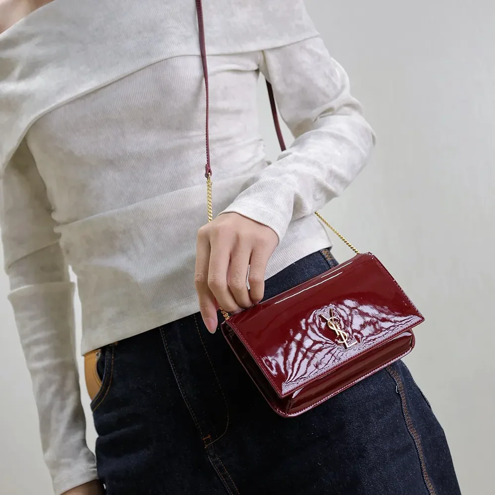 Saint Laurent YSL Cassandre Phone Holder in Patent Leather for Women